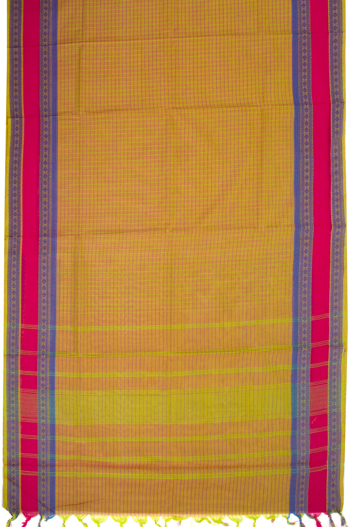 Green Handwoven Kanchi Cotton Saree 10068502 - Avishya