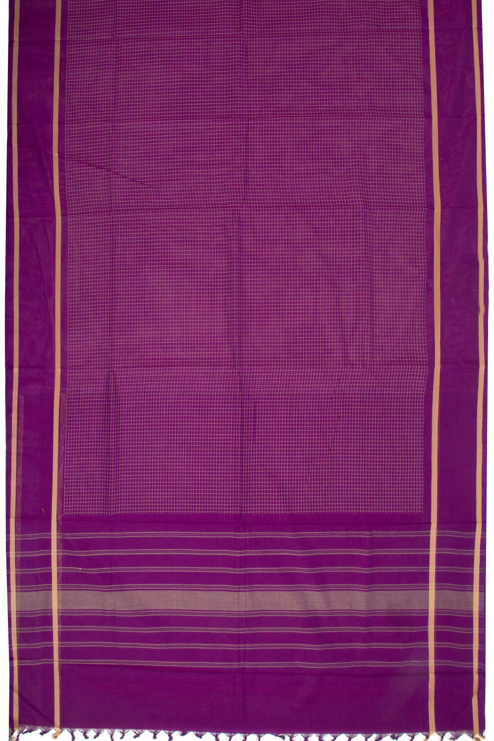 Purple Handwoven Kanchi Cotton Saree 10068518 - Avishya