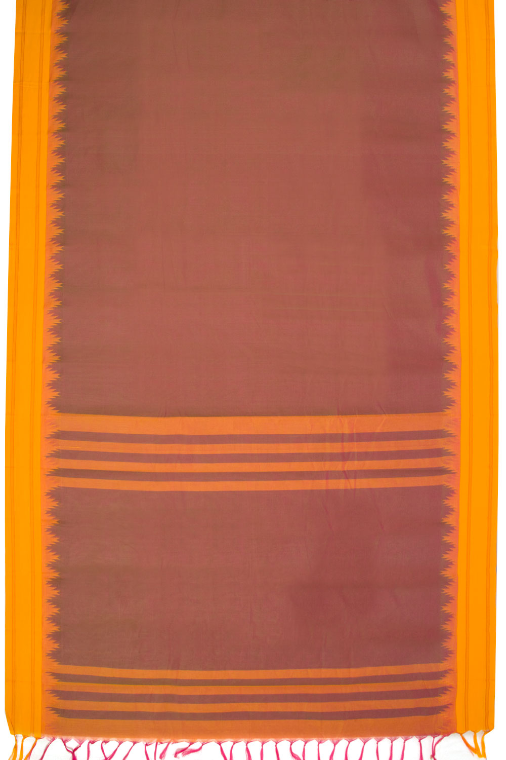 Mauve Handwoven Korvai Kanchi Cotton Saree 10068552 - Avishya