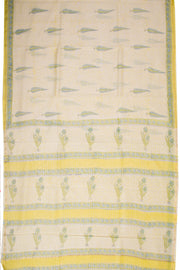 Off White Sanganeri Printed Silk Cotton Saree 10068554