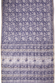 Blue Sanganeri printed Silk Cotton Saree 10068558 - Avishya
