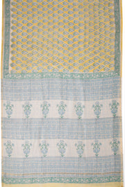 Yellow Sanganeri printed Silk Cotton Saree 10068564 - Avishya