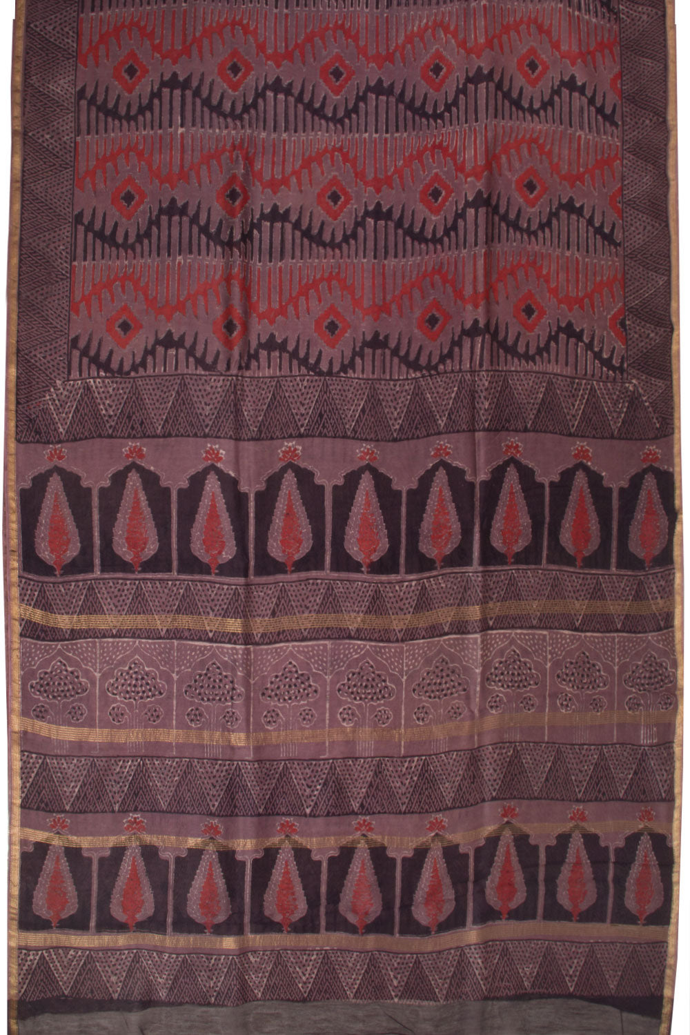 Brown Vanaspathi Printed Silk Cotton Saree 10068565
