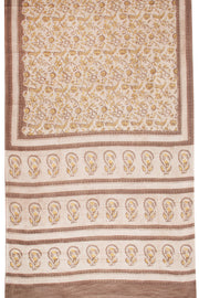 Beige Vanaspathi Printed Mulmul Cotton Saree 10068570 - Avishya