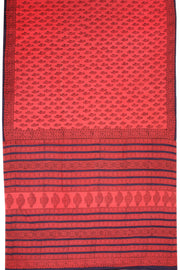 Pink Mulmul Bagru Printed Cotton Saree 10068587 - Avishya