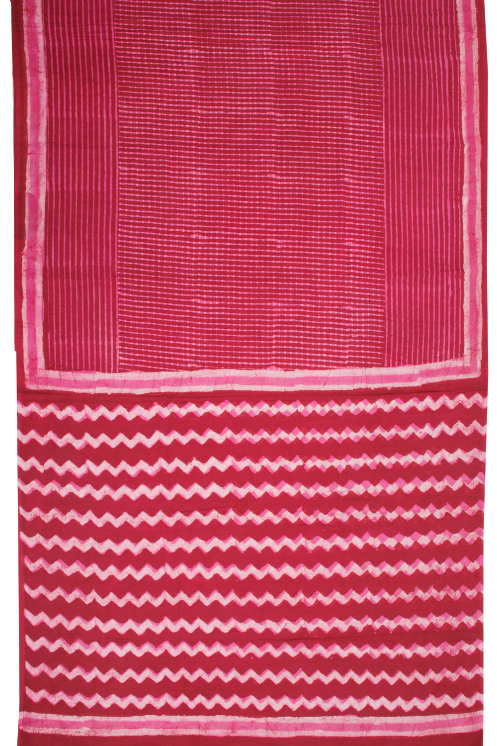 Pink Mulmul Dabu Printed Cotton Saree 10068591 - Avishya
