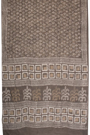 Brown Mulmul Dabu Printed Cotton Saree 10068592 - Avishya
