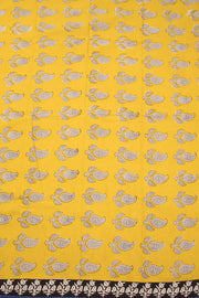 Yellow 3-Piece Mulmul Cotton Salwar Suit Material 10068601