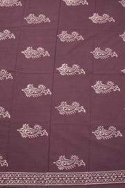 Brown 3-Piece Mulmul Cotton Salwar Suit Material 10068605