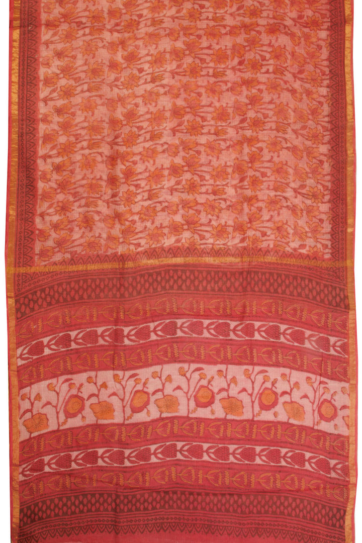 Red Vanaspathi Printed Kota Cotton Saree 10068616 - Avishya
