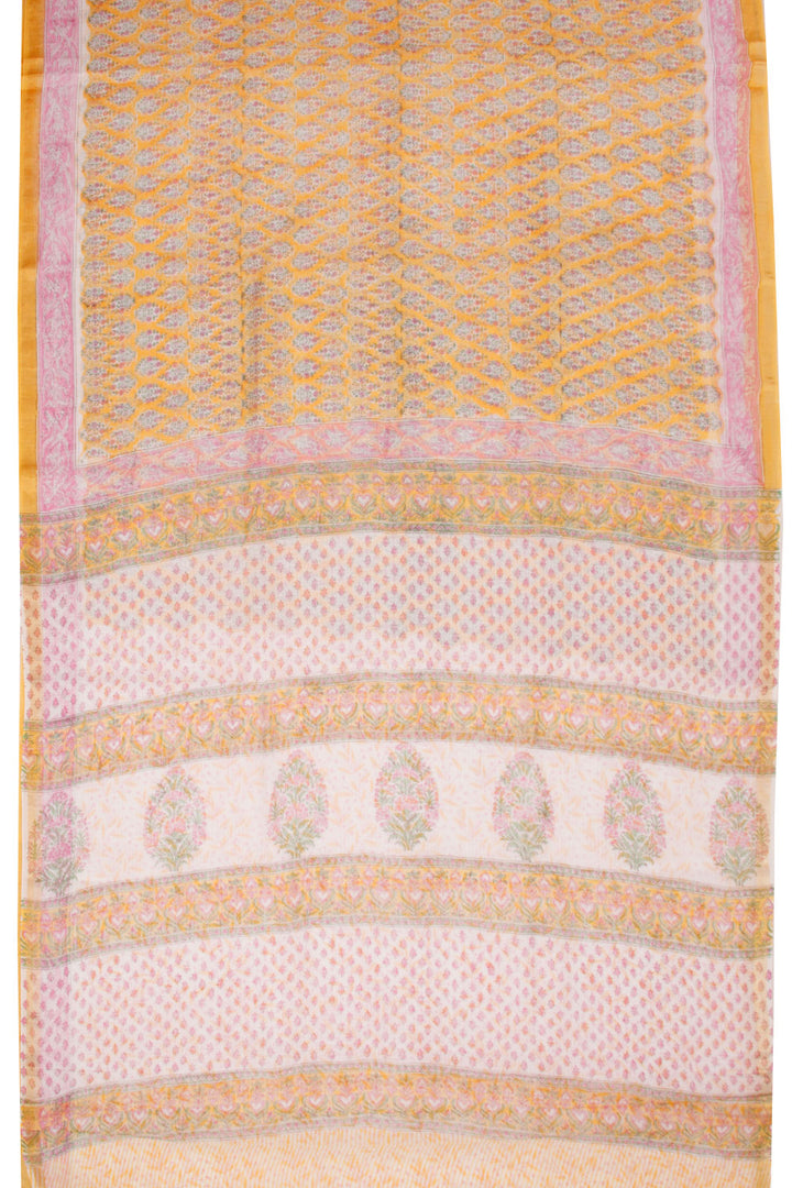Yellow Vanaspathi Printed Kota Cotton Saree 10068621