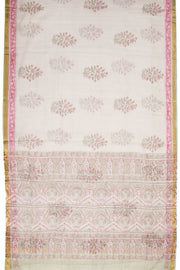 White Vanaspathi Printed Kota Cotton Saree 10068627