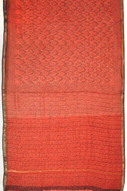 Red Hand Block Printed Kota Cotton Saree 10068632 - Avishya
