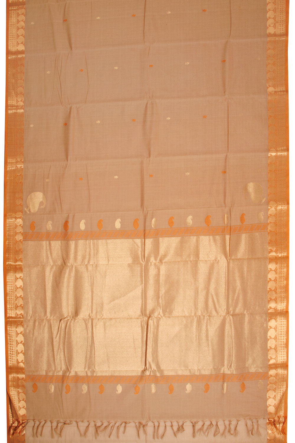 Brown Kanchi Cotton Saree 10068667 - Avishya
