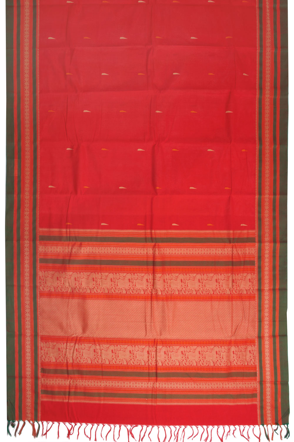Red Kanchi Cotton Saree 10068668 - Avishya