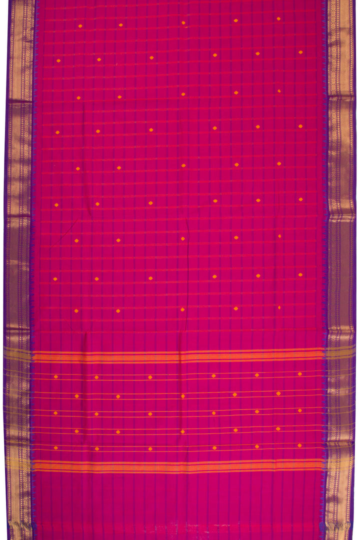 Pink Handwoven Kanchi Cotton Saree 10068701 - Avishya
