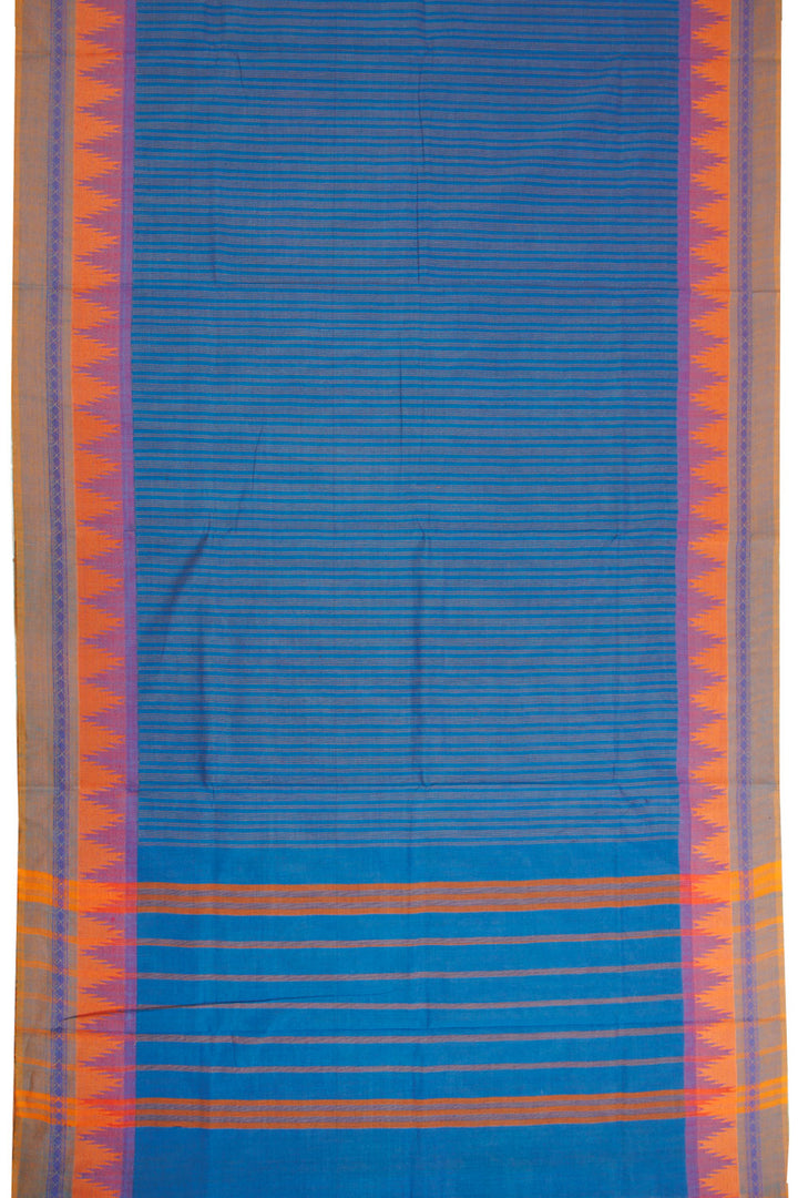Blue Handwoven Kanchi Cotton Saree 10068712 - Avishya