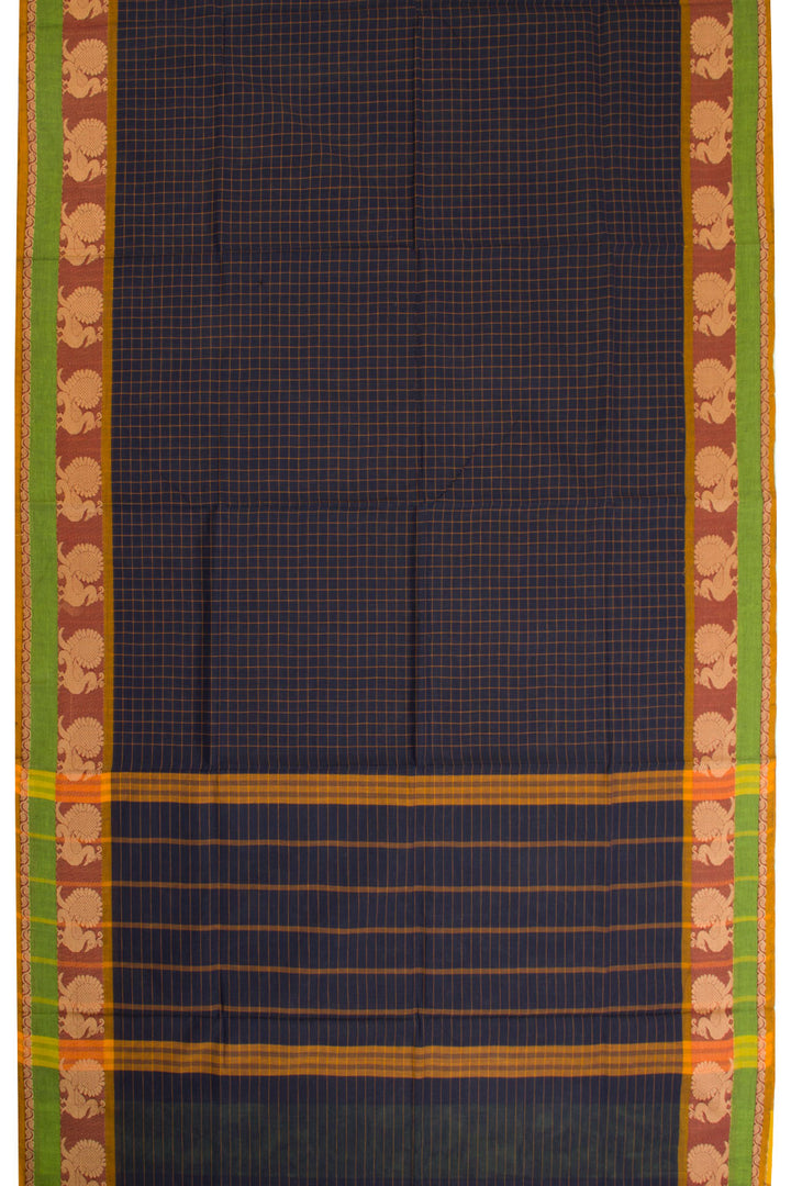 Blue Handwoven Kanchi Cotton Saree 10068714 - Avishya