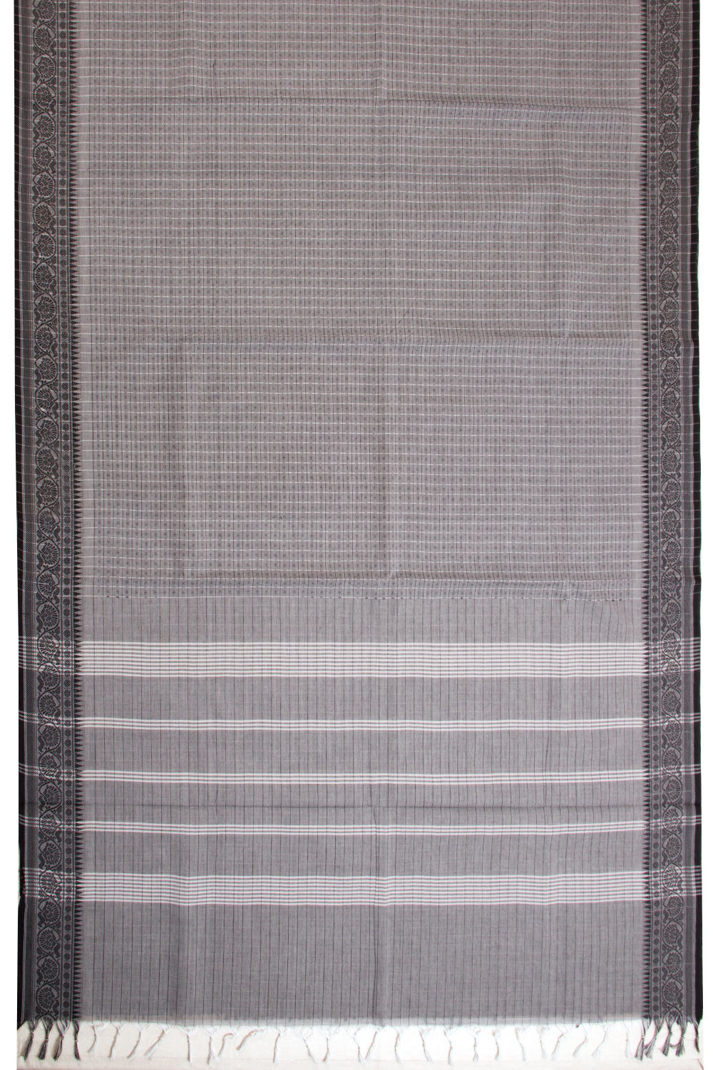 Grey Handwoven Kanchi Cotton Saree 10068718