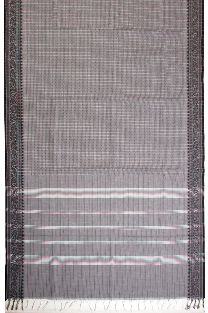 Grey Handwoven Kanchi Cotton Saree 10068718