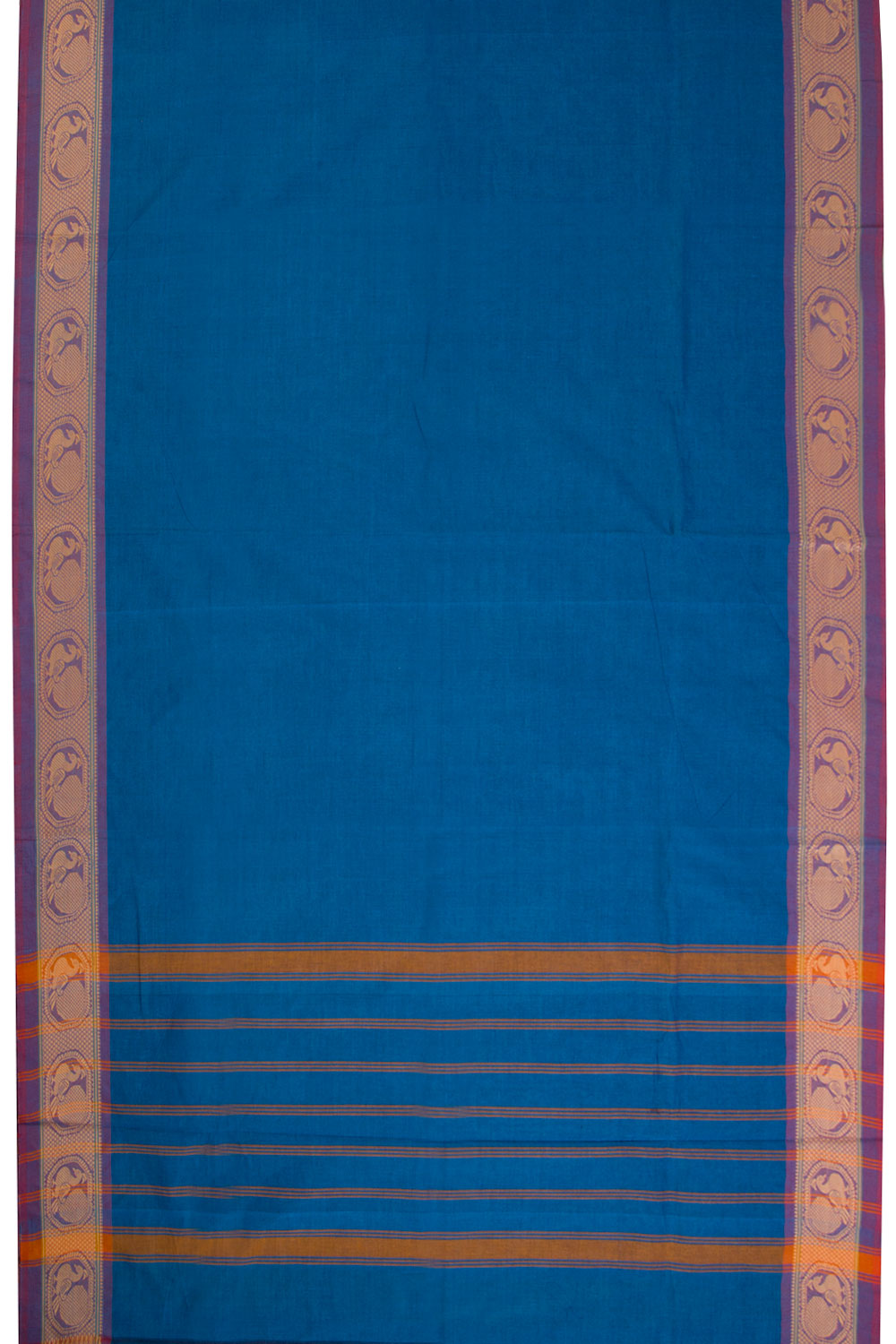 Blue Handwoven Kanchi Cotton Saree 10068727 - Avishya