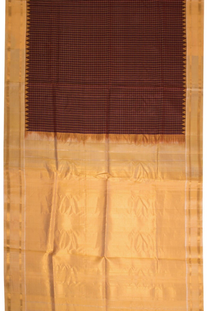 Brown Handloom Gadwal Kuttu Silk Saree 10068736 - Avishya