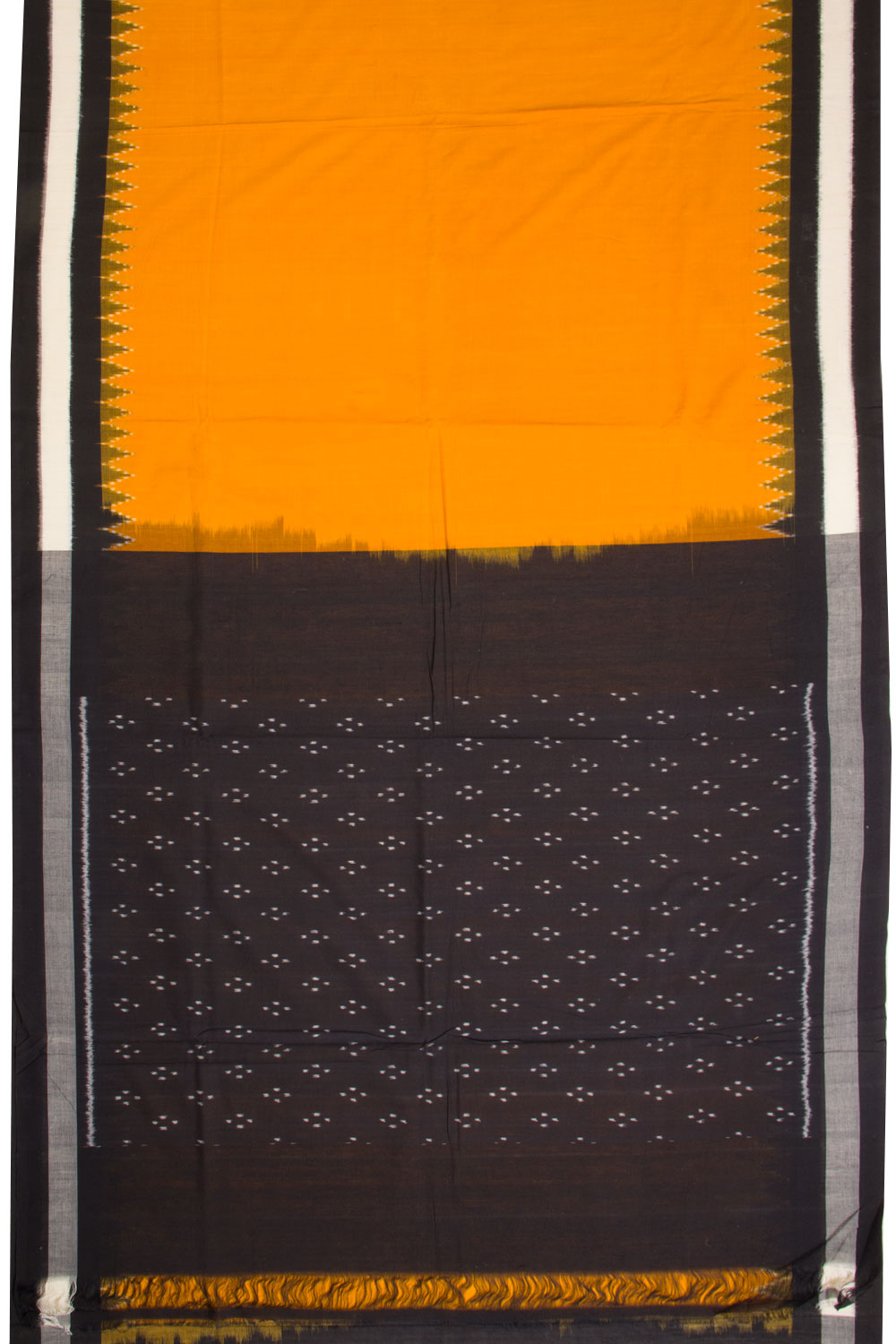 Yellow Handloom Pochampally Ikat Cotton Saree 10068751 - Avishya