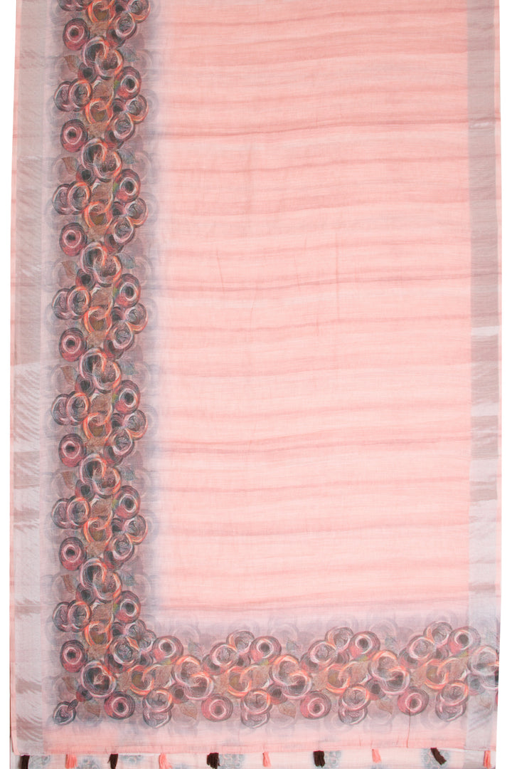 Peach Digital Printed Linen Saree 10068762 - Avishya