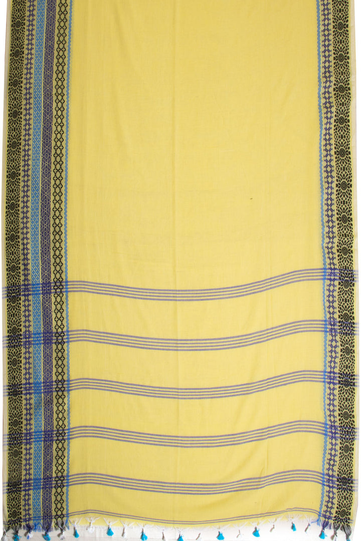 Yellow Shantipur Tant Bengal Cotton Saree 10068787- Avishya