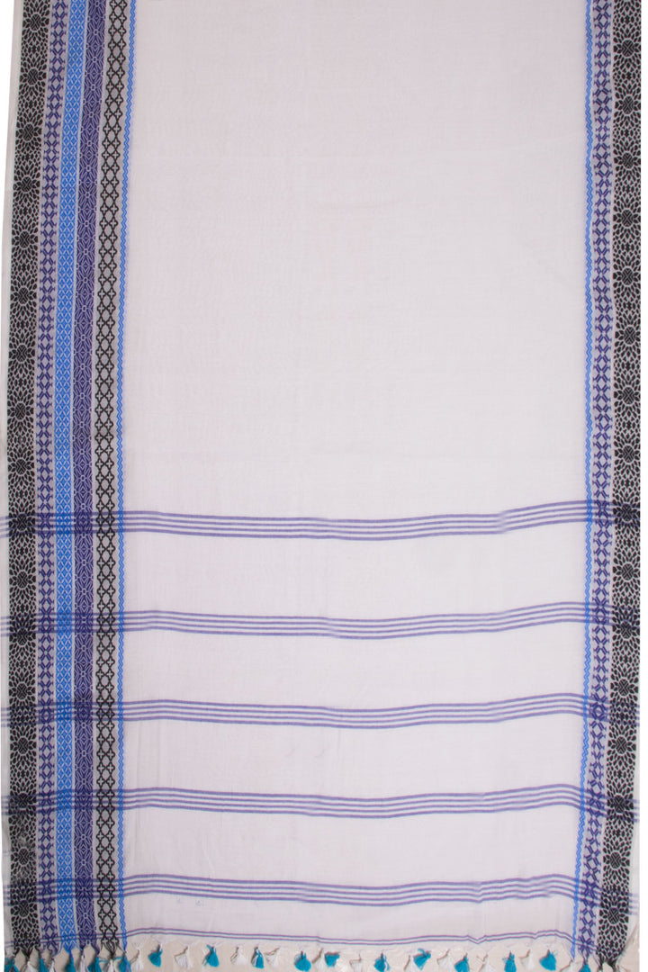 White Santipuri Tant Bengal Cotton Saree 10068790 - Avishya