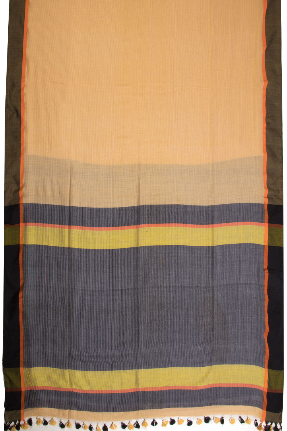 Beige Shantipur Tant Bengal Cotton Saree 10068791 - Avishya