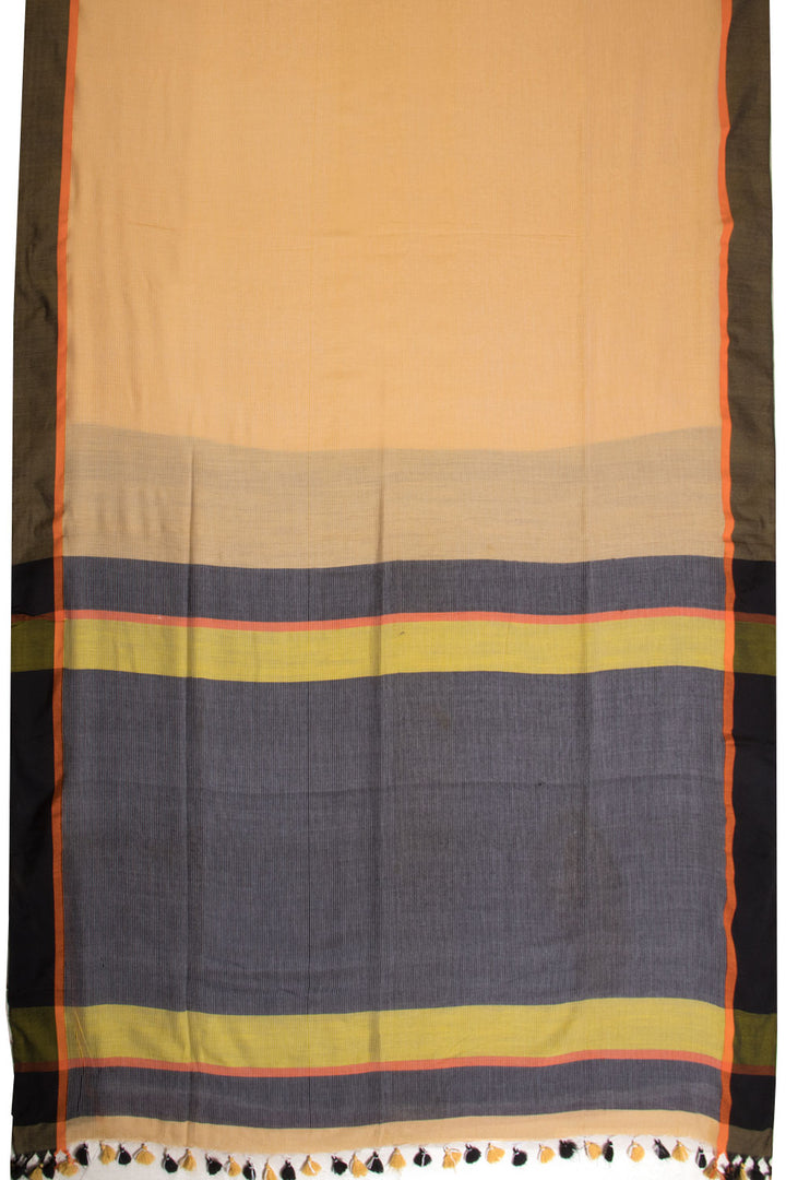 Beige Shantipur Tant Bengal Cotton Saree 10068791 - Avishya