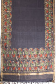 Black Chhattisgarh Tussar Silk Saree 10068811 - Avishya