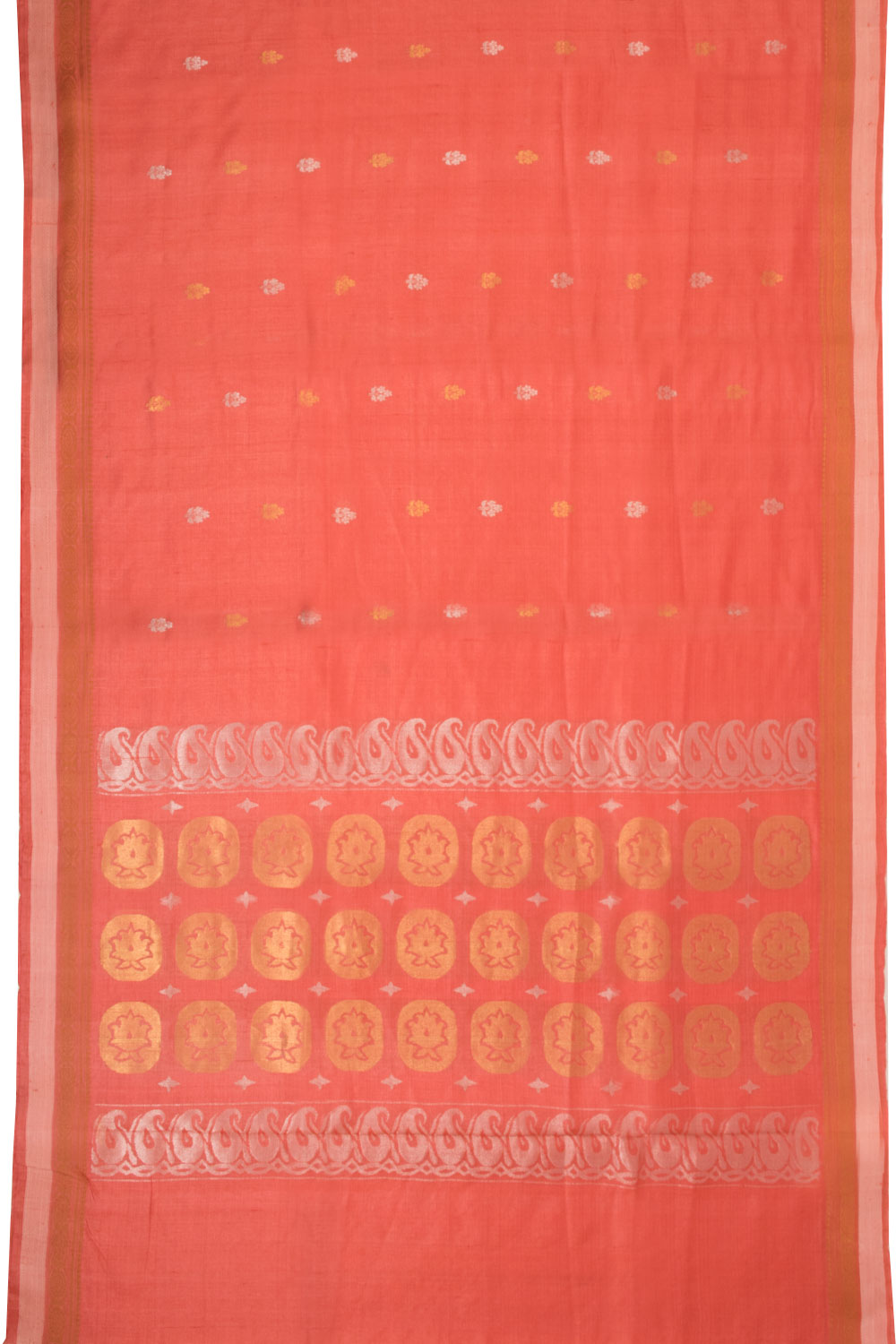 Red Chhattisgarh Tussar Silk Saree 10068814 - Avishya