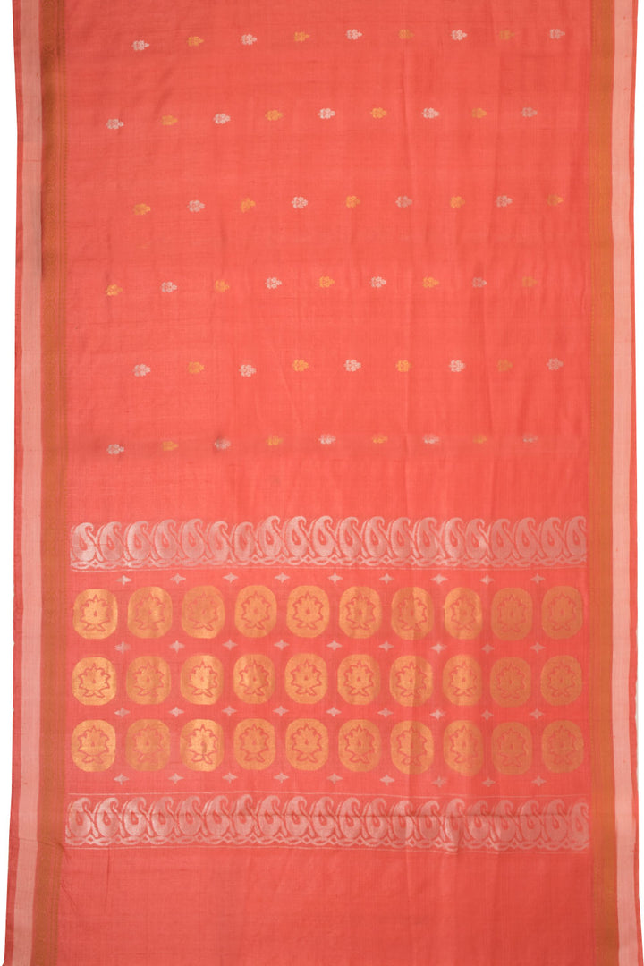 Red Chhattisgarh Tussar Silk Saree 10068814 - Avishya