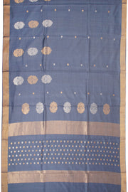 Grey Chhattisgarh Tussar Silk Saree 10068830 - Avishya