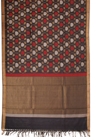 Black Chhattisgarh Tussar Silk Saree 10068834 - Avishya