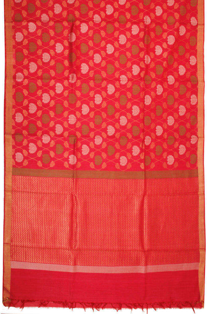 Red Chhattisgarh Tussar Silk Saree 10068838 - Avishya