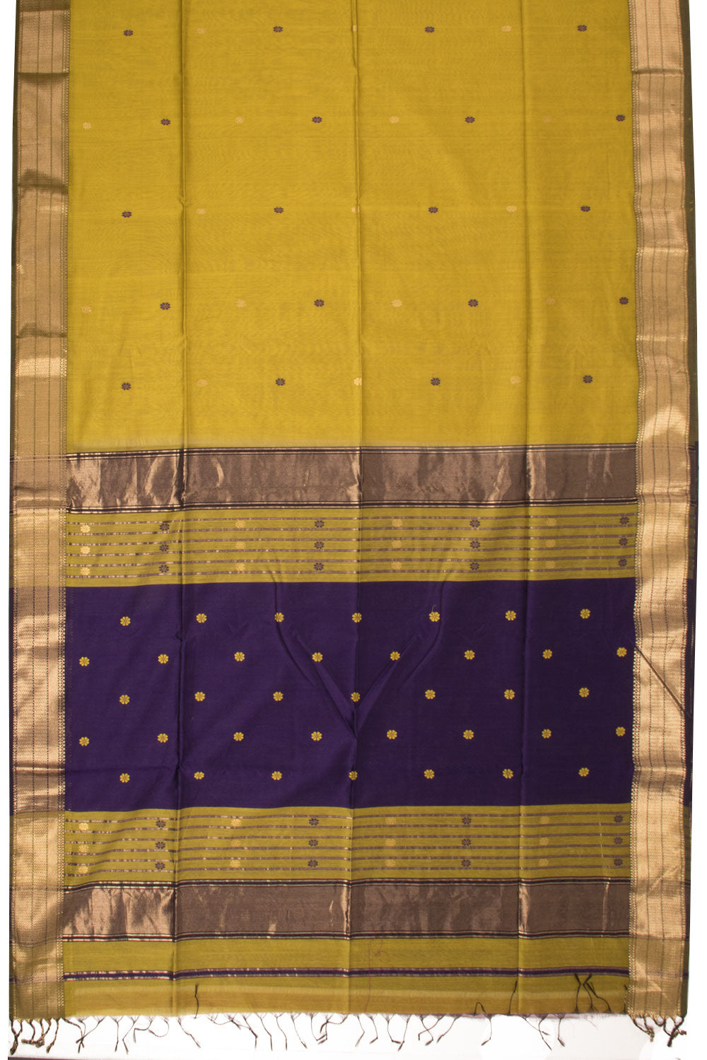 Green Handloom Maheshwari Silk Cotton Saree 10068882 - Avishya