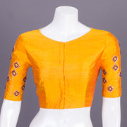 Yellow Aari Embroidered Tussar Silk Blouse 10068918 - Avishya