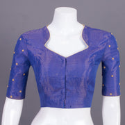 Blue Aari Embroidered Chanderi Silk Cotton Blouse 10068923 - Avishya