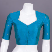 Blue Aari Embroidered Tussar Silk Blouse 10068933 - Avishya