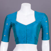 Blue Aari Embroidered Tussar Silk Blouse 10068934 - Avishya