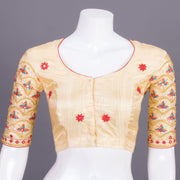 Beige Aari Embroidered Silk Blouse 10068940