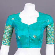 Blue Aari Embroidered Silk Blouse 10068941