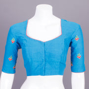 Blue Embroidered Cotton Blouse 10068962 - Avishya