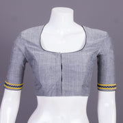 Grey Embroidered Mangalgiri Cotton Blouse 10068978 - Avishya