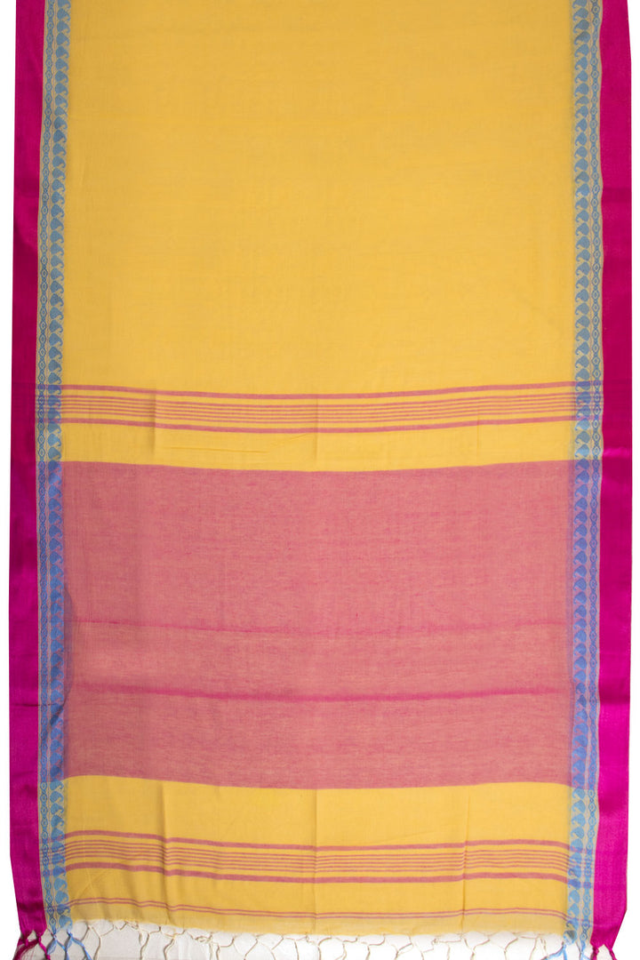 Yellow Shantipur Tant Bengal Cotton Saree 10069051- Avishya