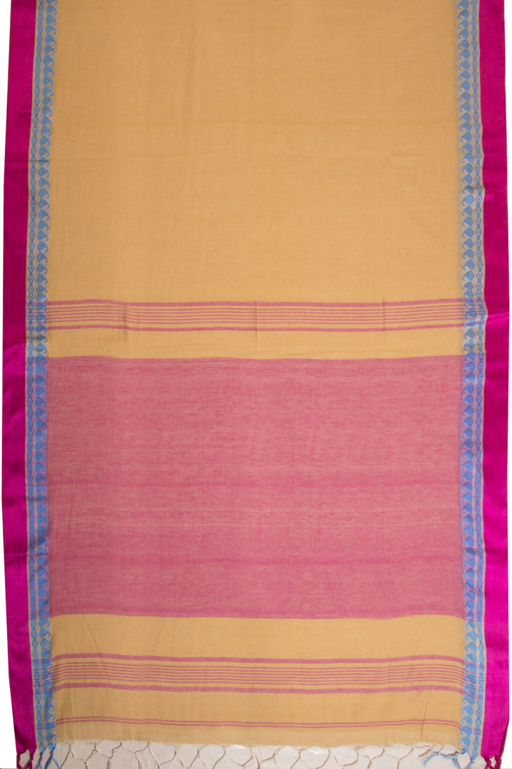 Light Yellow Shantipur Tant Bengal Cotton Saree 10069052 - Avishya