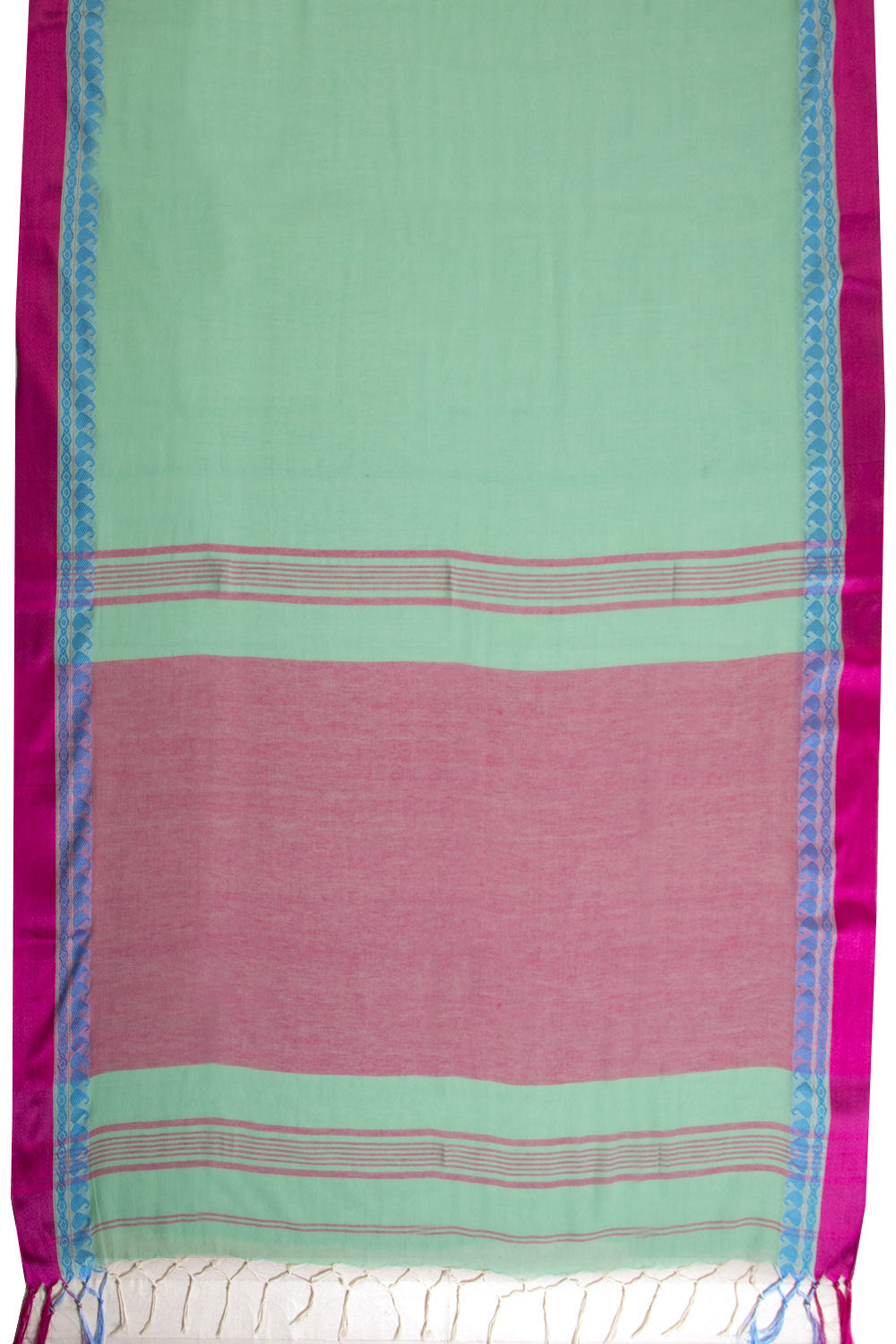 Green Santipuri Tant Bengal Cotton Saree 10069053 - Avishya